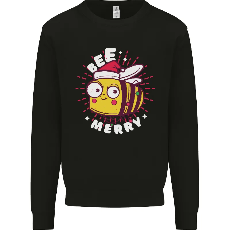 Can't Be Beat Christmas Bee Merry Funny Novelty Mens Sweatshirt Jumper