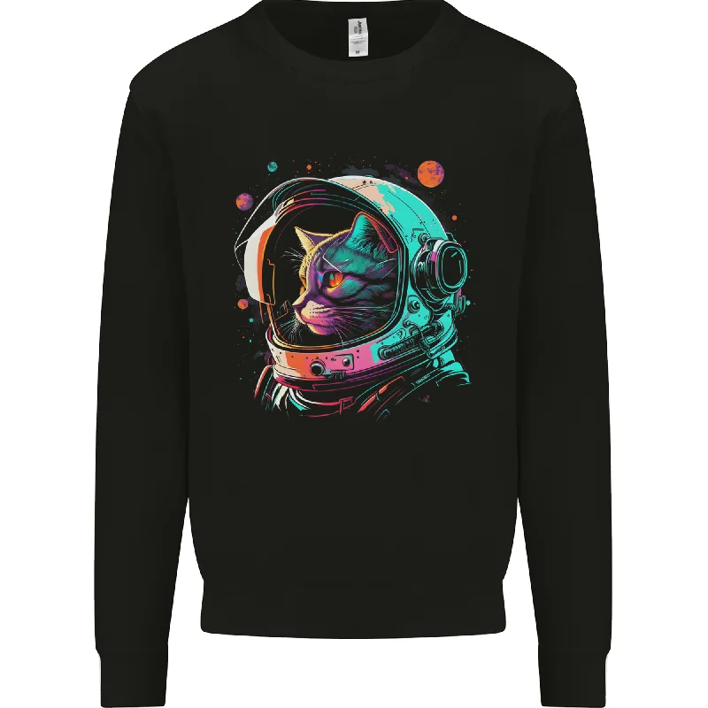 minimalistic workout hoodieAn Astronaut Cat in Outer Space Mens Sweatshirt Jumper