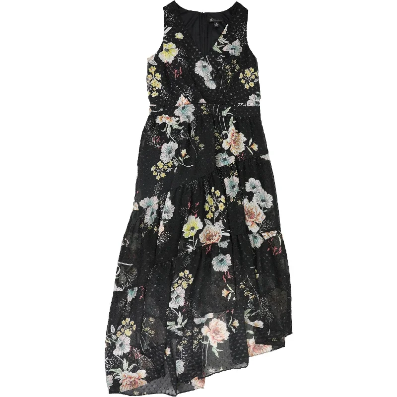 Huge Discounts elegant maxi dressI-N-C Womens Floral Tiered Dress, Black, 10