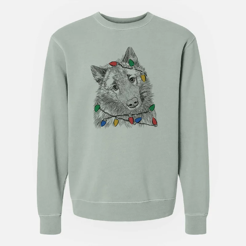 Daily Deals Christmas Lights Mr. Maverick the Keeshond - Unisex Pigment Dyed Crew Sweatshirt Daily Deals Christmas Lights Mr. Maverick the Keeshond - Unisex Pigment Dyed Crew Sweatshirt