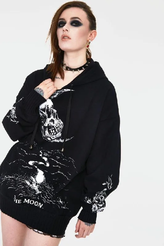 Reduced Prices Skull Moon Oversized Hoodie