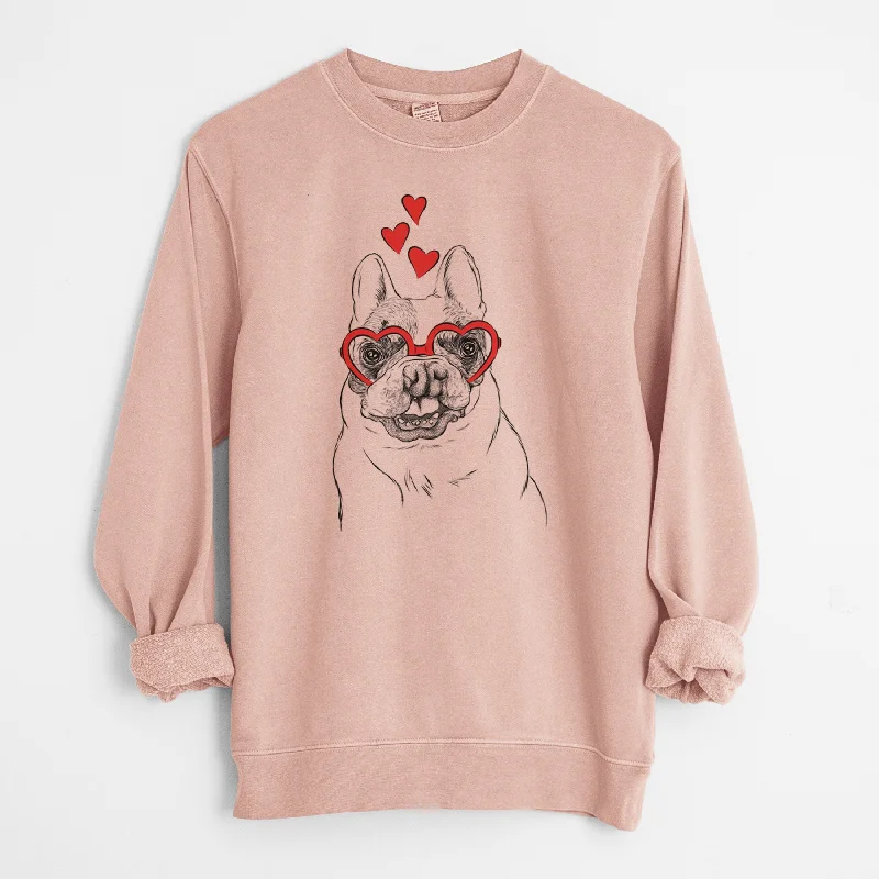 Deal of the Week Valentine Lentil the French Bulldog - Unisex Pigment Dyed Crew Sweatshirt