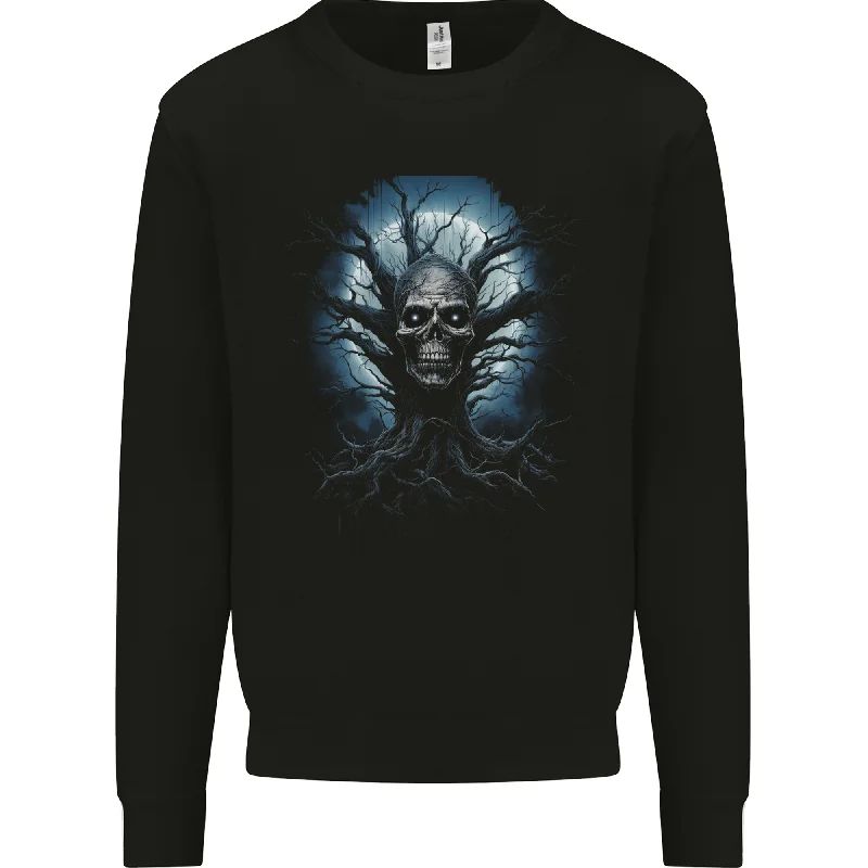 Low Prices Death Tree Scary Skull and Moon Mens Sweatshirt Jumper