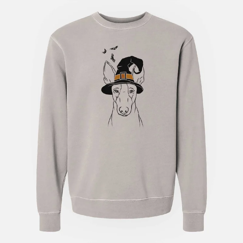 Doorbuster Deal Witch Indy the Ibizan Hound - Unisex Pigment Dyed Crew Sweatshirt
