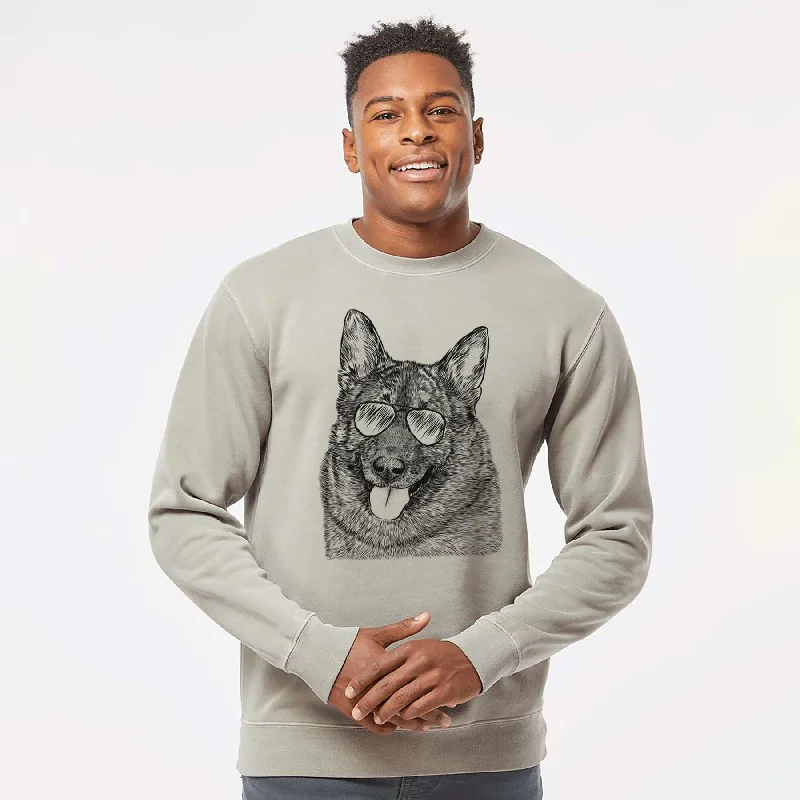 Low Prices Aviator Kasia the Norwegian Elkhound - Unisex Pigment Dyed Crew Sweatshirt