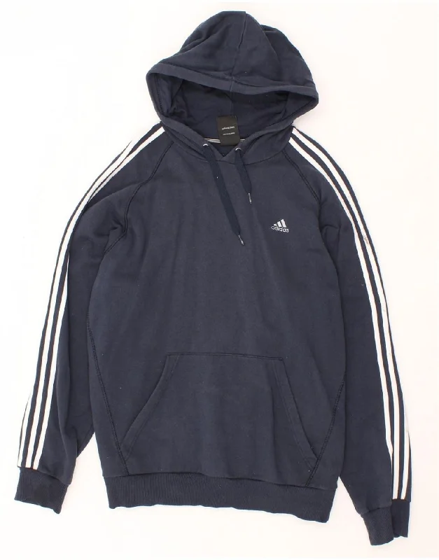 Amazing Deals ADIDAS Mens Hoodie Jumper XL Navy Blue Cotton