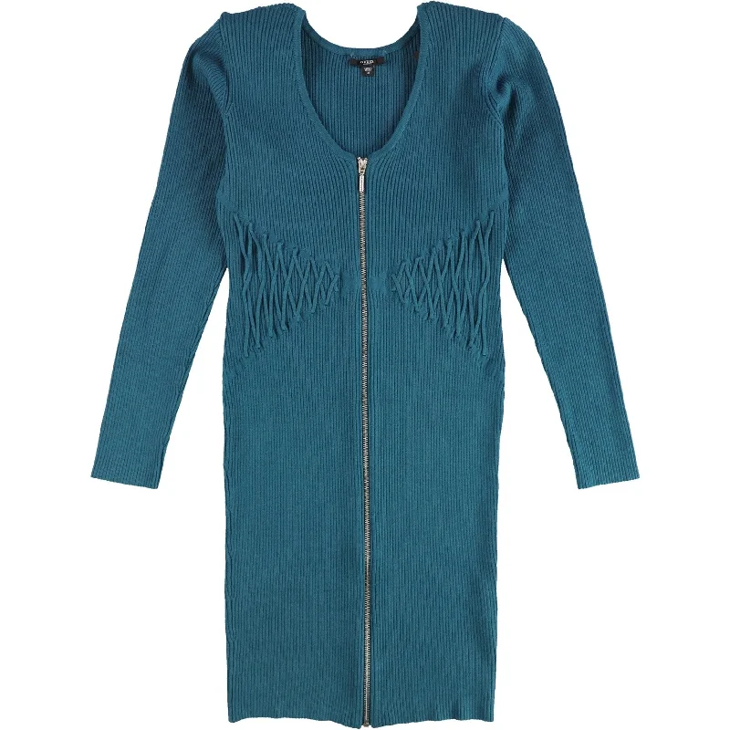 Price Blitz wrap-around dressGUESS Womens Zip Front Bodycon Sweater Dress, Blue, Large