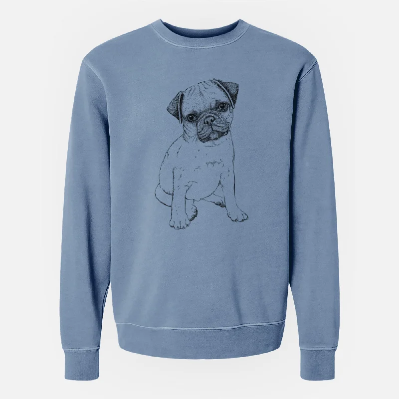 Referral Discount Bare Nelson the Pug Puppy - Unisex Pigment Dyed Crew Sweatshirt