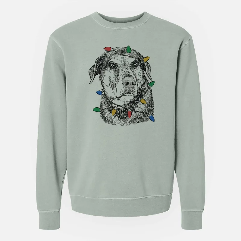 Reduced Prices minimalistic workout hoodieChristmas Lights Lobo the Shepherd Mix - Unisex Pigment Dyed Crew Sweatshirt Reduced Prices minimalistic workout hoodieChristmas Lights Lobo the Shepherd Mix - Unisex Pigment Dyed Crew Sweatshirt