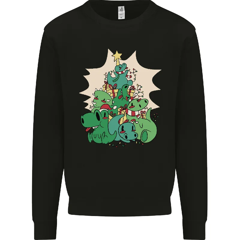 Value Deals Christmas Dinosaur Xmas Tree T-Rex Funny Mens Sweatshirt Jumper