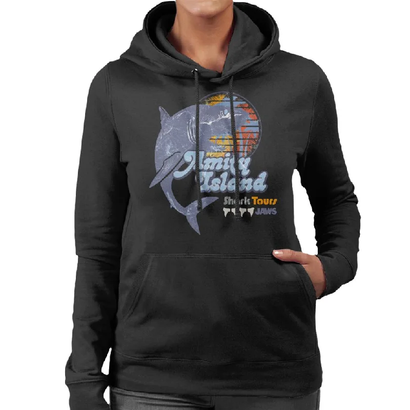 Closeout stylish pullover hoodieJaws Amity Island Shark Tours Logo Women's Hooded Sweatshirt