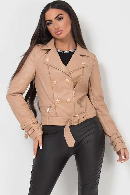 Customer Appreciation Sale trendy jacketFaux Leather Jacket With Gold Button Detail Stone Customer Appreciation Sale trendy jacketFaux Leather Jacket With Gold Button Detail Stone