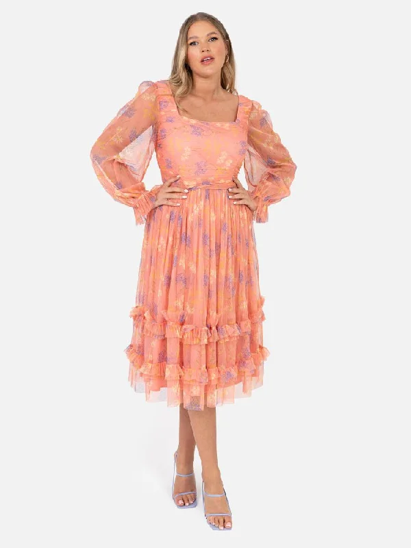Major Savings trendy dressRecycled floral square neck midi dress with ruffle detail | Anaya with Love Major Savings trendy dressRecycled floral square neck midi dress with ruffle detail | Anaya with Love