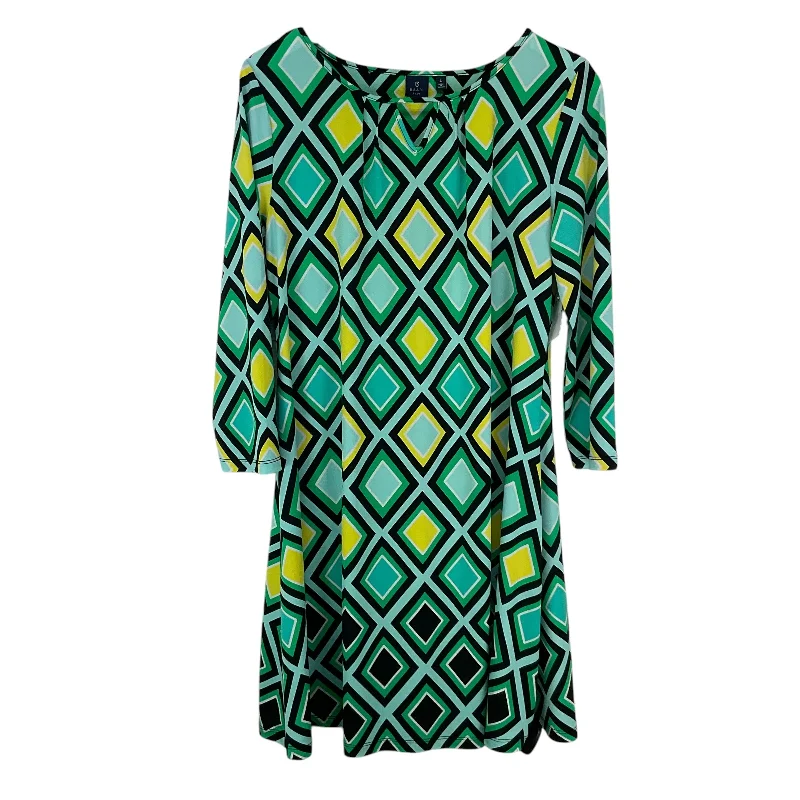 Unbeatable Prices puff sleeve dressDress Casual Short By Kaari Blue In Green & Yellow, Size: L