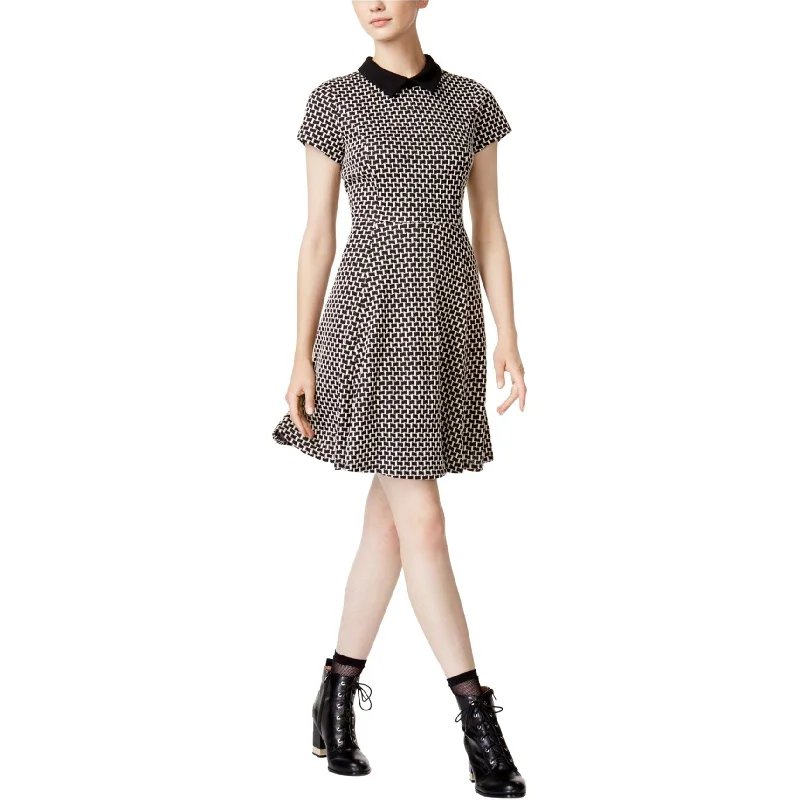 Discount Mania textured dressmaison Jules Womens Combo A-line Dress, Black, Large