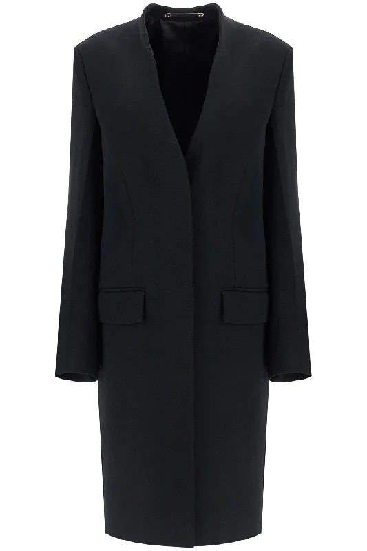 Doorbuster Deal retro coatblack high collar wide coat in viscose and wool 251 WRO4312 FB0336 BLACK