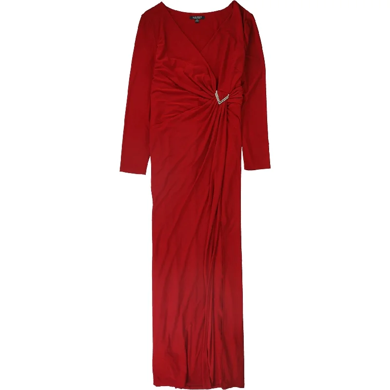 Limited Availability modern dressRalph Lauren Womens Jillie Gown Dress, Red, 4