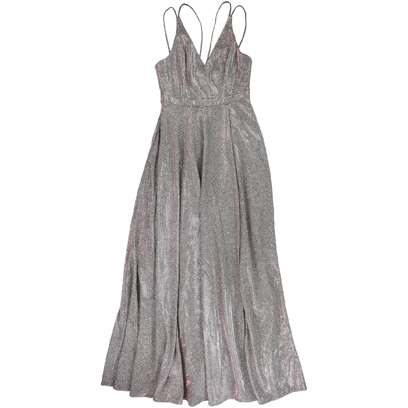 Limited Availability lace dressXSCAPE Womens Sparkled Maxi Sheath Surplice Gown Dress, Metallic, 8 Limited Availability lace dressXSCAPE Womens Sparkled Maxi Sheath Surplice Gown Dress, Metallic, 8