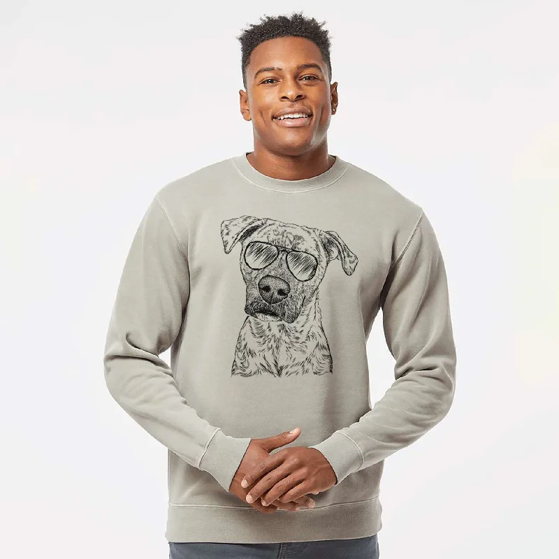 YEAR-End Clearance Aviator Monster Baby the Pitbull Mix - Unisex Pigment Dyed Crew Sweatshirt