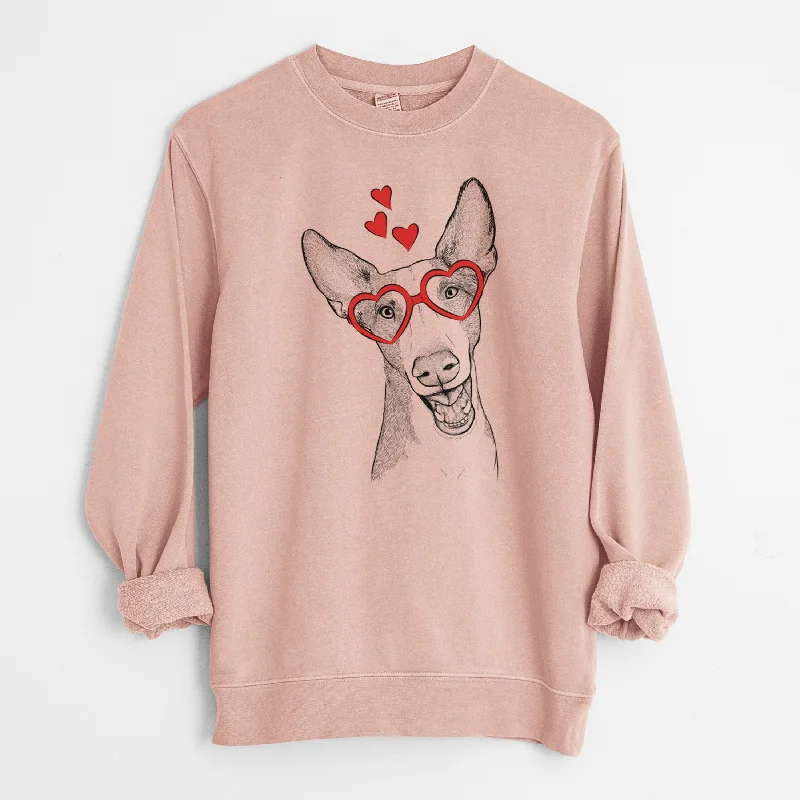 Incredible Offers Valentine Havok the Ibizan Hound - Unisex Pigment Dyed Crew Sweatshirt