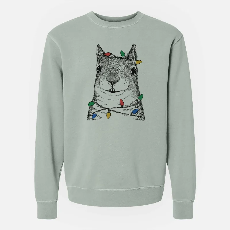 Weekend Special Christmas Lights Nibbles the Squirrel - Unisex Pigment Dyed Crew Sweatshirt Weekend Special Christmas Lights Nibbles the Squirrel - Unisex Pigment Dyed Crew Sweatshirt