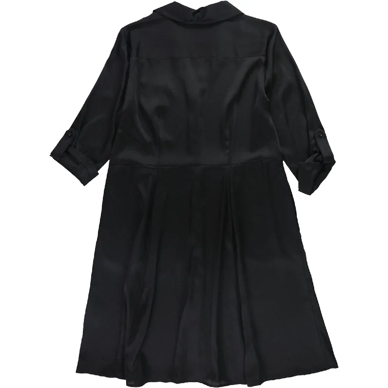 Unbeatable Prices lace-up dressI-N-C Womens Button Up Shirt Dress, Black, 12