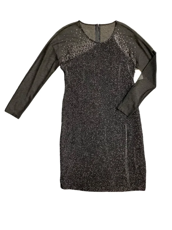 Deal Alert layered dressDress Party Short By Calvin Klein In Black & Silver, Size: 14