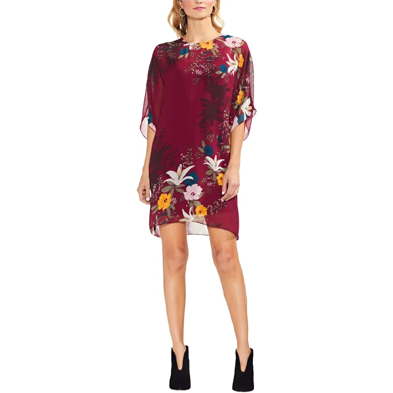 Discount Mania elegant evening dressVince Camuto Womens Chiffon Shift Dress, Red, XX-Small