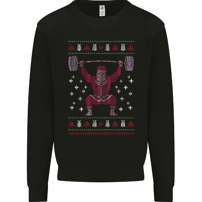 Deal Frenzy Christmas Gym Weightlifting Xmas Bodybuilding Mens Sweatshirt Jumper