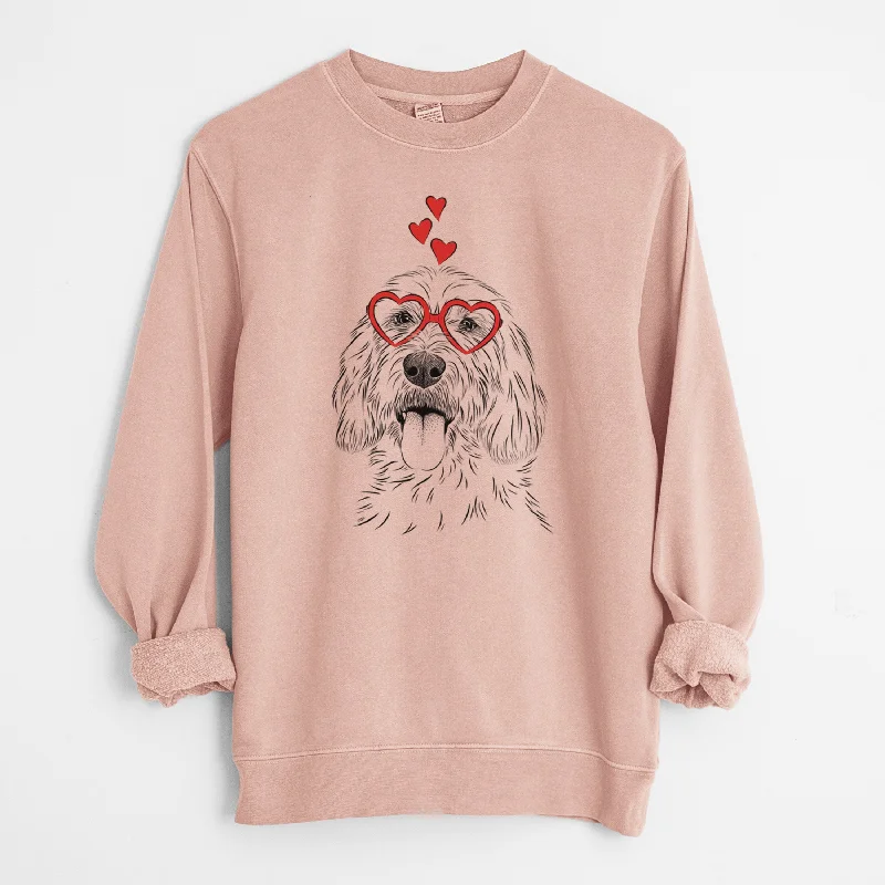 Don't Wait Valentine Homer the Grand Basset Griffon Vendeen - Unisex Pigment Dyed Crew Sweatshirt