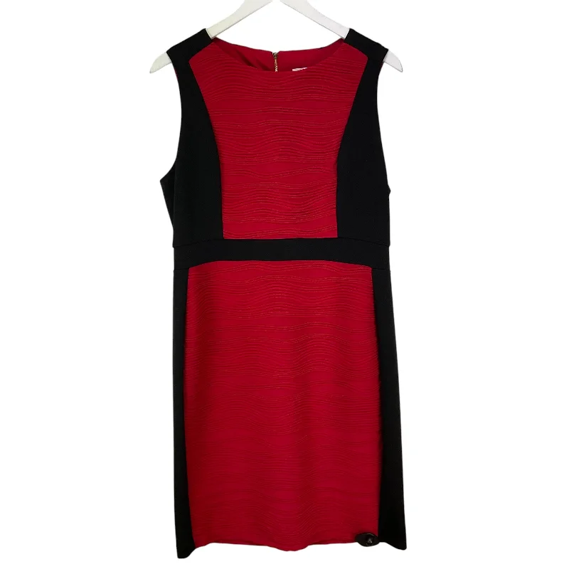 Lowest Price denim dressDress Casual Short By Calvin Klein In Black & Red, Size: 12