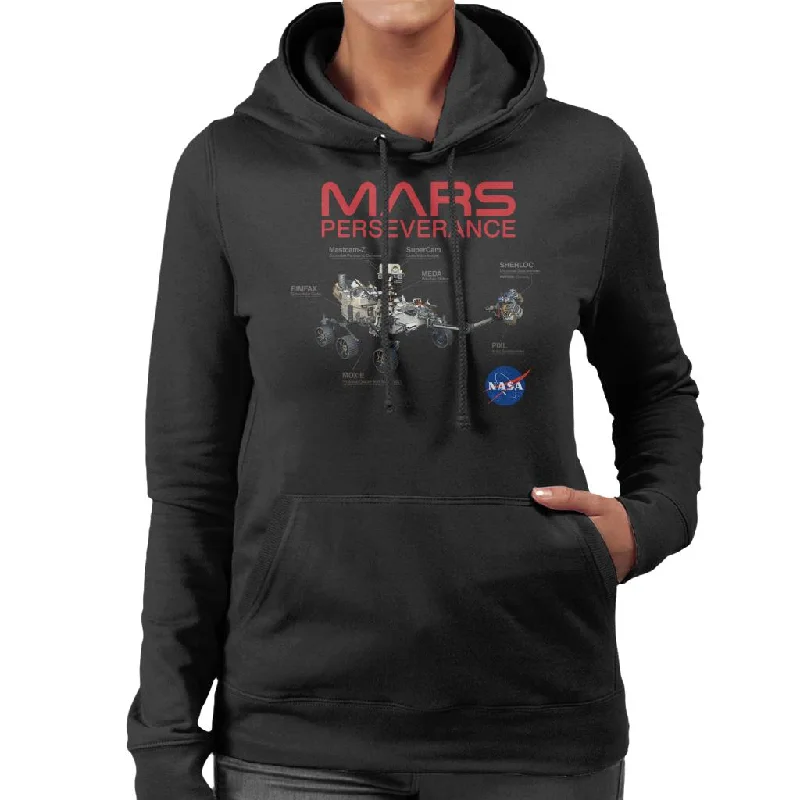 comfortable fleece hoodieNASA Mars Perseverance Labelled Women's Hooded Sweatshirt