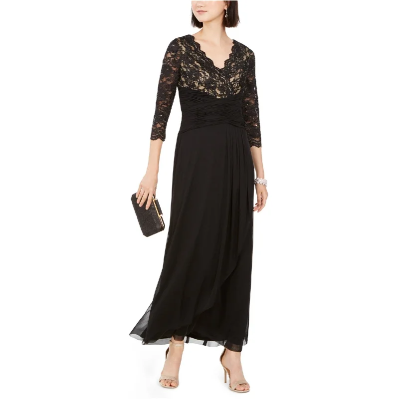 Great Deals wrap dressJessica Howard Womens Ruched Gown Dress, Black, 14