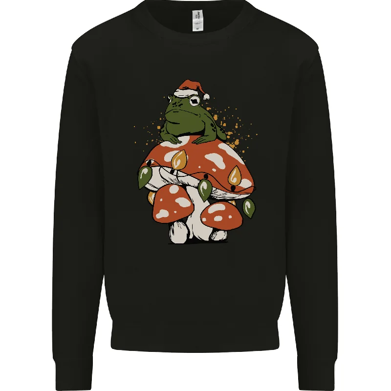 Doorbuster Deal Christmas Frog Mushroom Xmas Mycology Foraging Mens Sweatshirt Jumper Doorbuster Deal Christmas Frog Mushroom Xmas Mycology Foraging Mens Sweatshirt Jumper