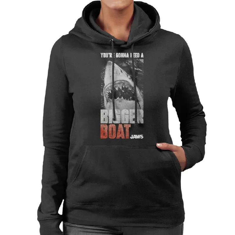 Early Access comfortable hooded sweatshirtJaws Bigger Boat Cinematic Scene Women's Hooded Sweatshirt