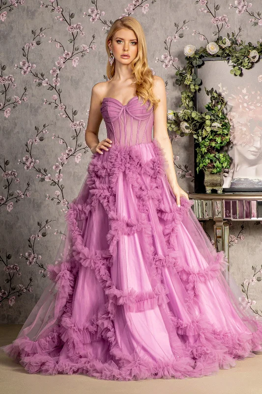 Weekend Deal t-shirt dressStrapless Sheer Bodice Ruffled Skirt Mesh A-line Long Prom Dress GLGL3455 Weekend Deal t-shirt dressStrapless Sheer Bodice Ruffled Skirt Mesh A-line Long Prom Dress GLGL3455