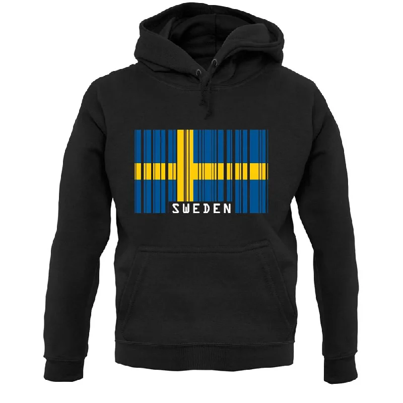 cozy hoodie for cold weatherSweden Barcode Style Flag Unisex Hoodie