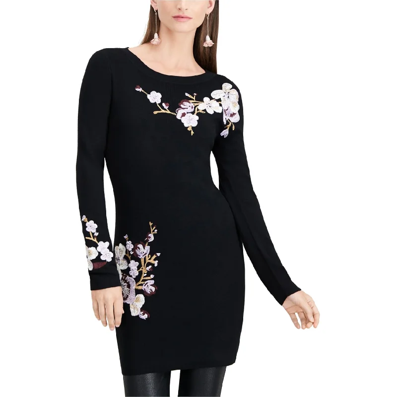 Super Bargain casual slip dressI-N-C Womens Embroidered Sweater Dress, Black, Large Super Bargain casual slip dressI-N-C Womens Embroidered Sweater Dress, Black, Large