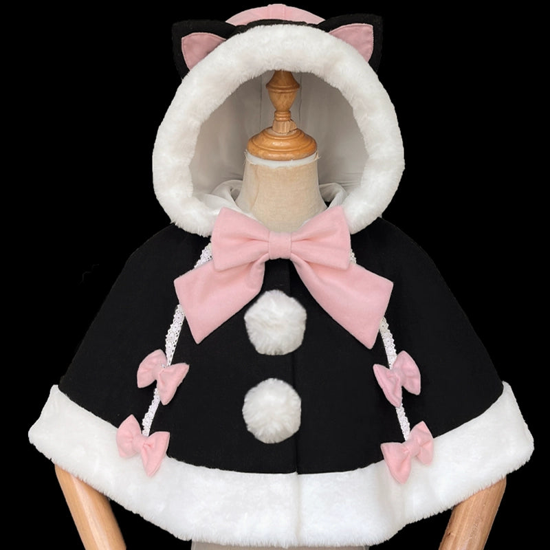 Low Prices insulated trench coatZhiJinYuan~Kawaii Lolita Cape Winter Lolita Cat Rabbit Ear Coat