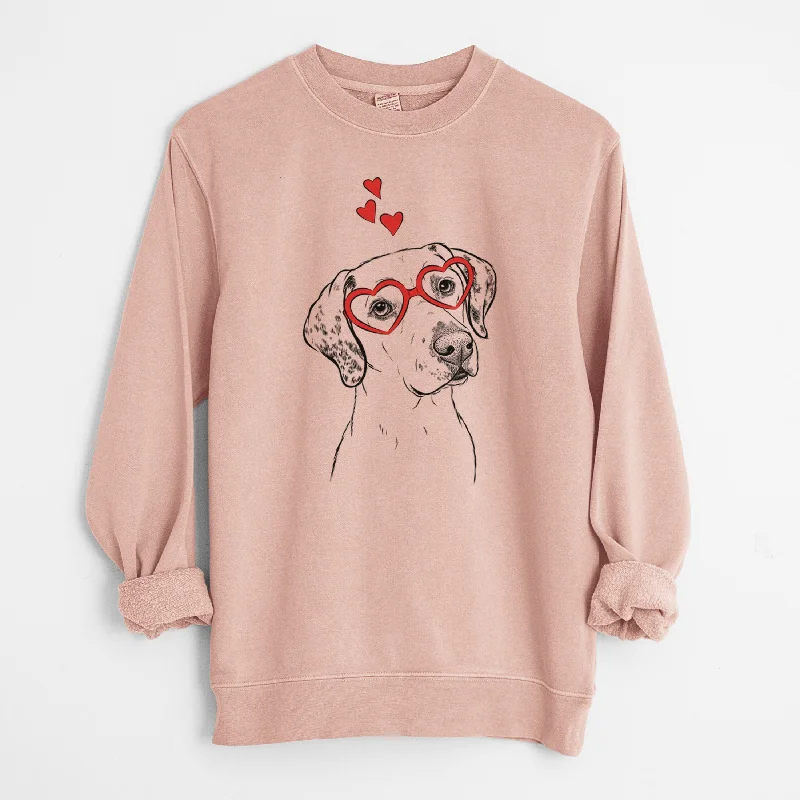 athletic style hoodieValentine Lucky the Dalmatian - Unisex Pigment Dyed Crew Sweatshirt