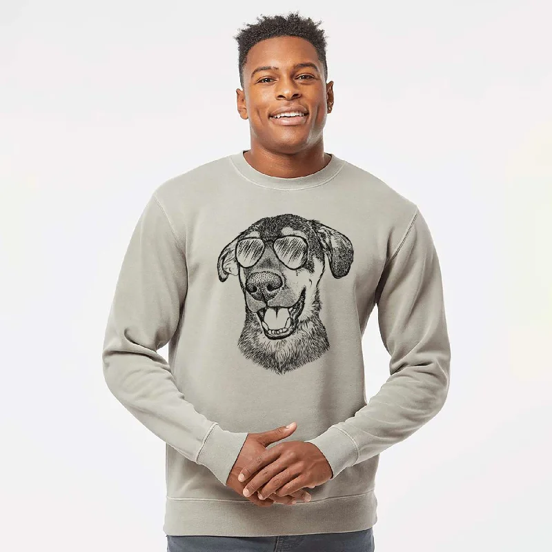 Bonus Savings Aviator Jet the Mixed Breed - Unisex Pigment Dyed Crew Sweatshirt