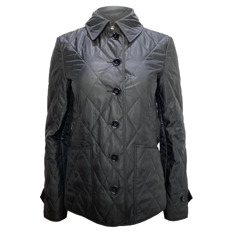 Burberry Quilted Jacket in Black Cotton