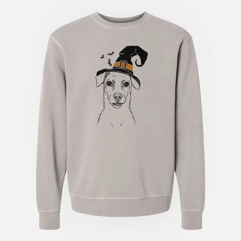 Holiday Sale Witch Koa the Jack Russell Terrier - Unisex Pigment Dyed Crew Sweatshirt