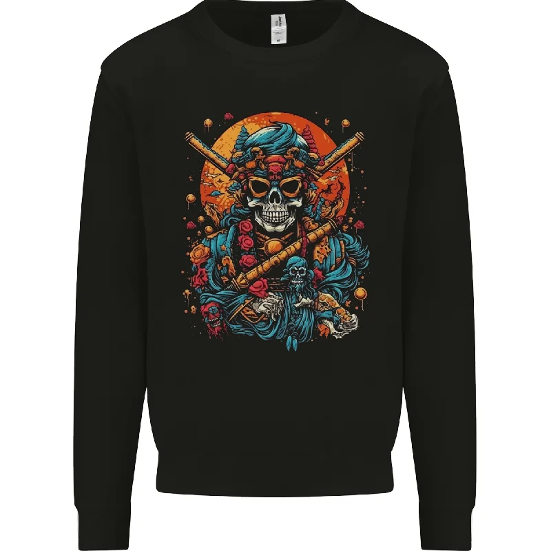 Friends and Family Sale athletic style hoodieAn Oriental Samurai Skull MMA Martial Arts Mens Sweatshirt Jumper