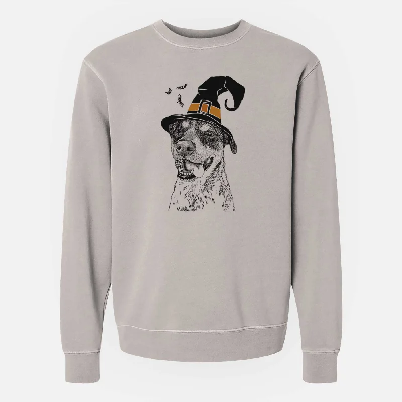Price Reduction Witch Gerti the Mixed Breed - Unisex Pigment Dyed Crew Sweatshirt
