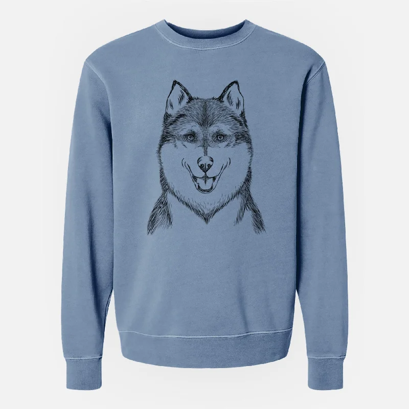 Hot Deal Bare Koda the Siberian Husky - Unisex Pigment Dyed Crew Sweatshirt