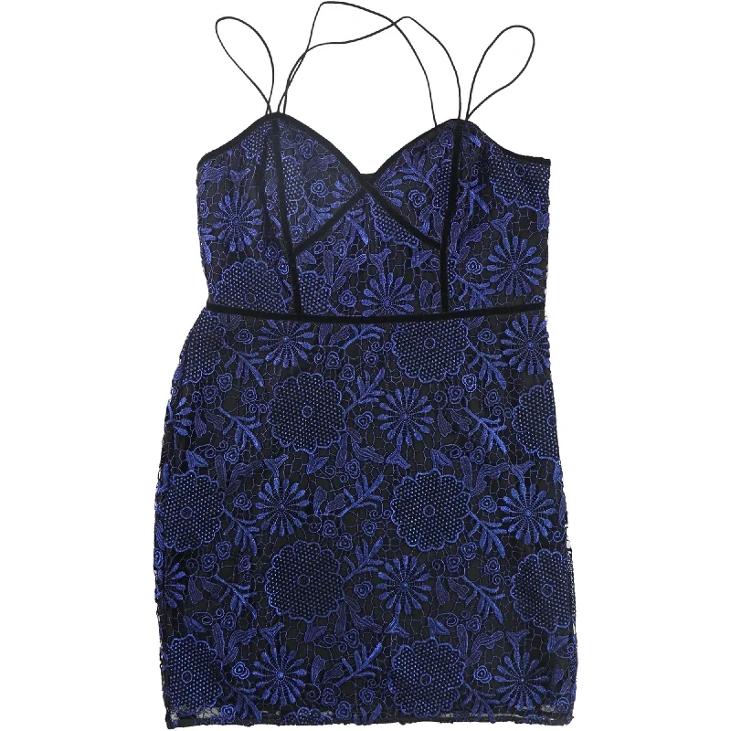 Price Reduction knit dressGUESS Womens Metallic Lace Cocktail Dress, Black, 0