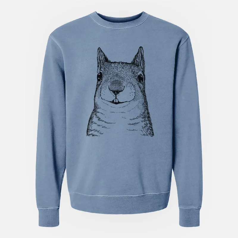 Mega Sale Bare Nibbles the Squirrel - Unisex Pigment Dyed Crew Sweatshirt