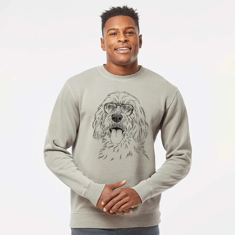 Fantastic Offers Aviator Homer the Grand Basset Griffon Vendeen - Unisex Pigment Dyed Crew Sweatshirt