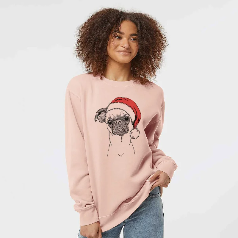 Factory Direct Sale Santa Groot the Brussels Griffon - Unisex Pigment Dyed Crew Sweatshirt